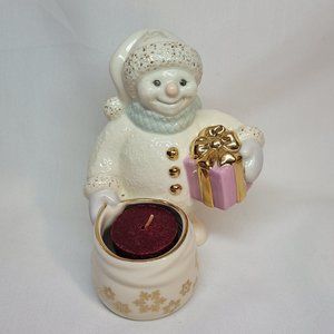 Lenox Snow light Snowman's  Votive Candle Holder